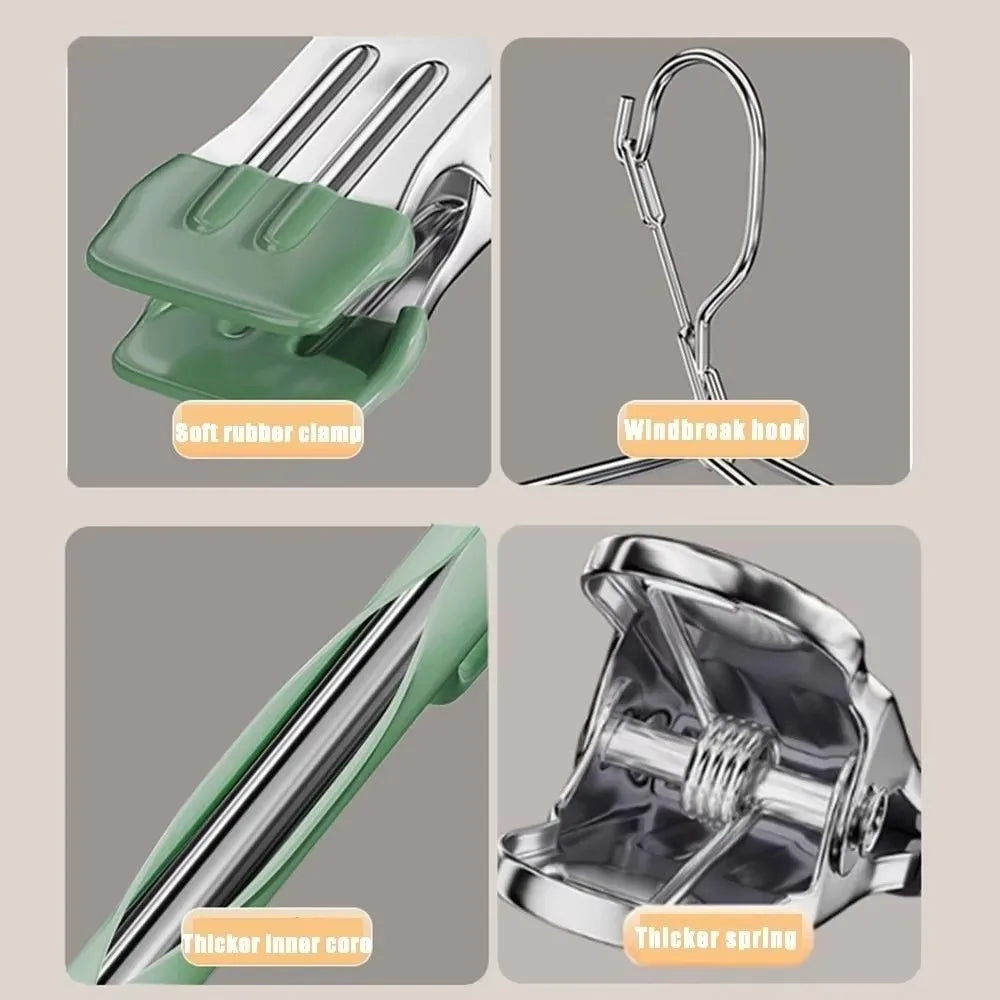 20 Clip Capacity Clothes Drying Rack Unmarked Design Stainless Steel Clothes Hanger Sock Rack Underwear Clips