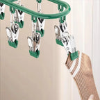 20 Clip Capacity Clothes Drying Rack Unmarked Design Stainless Steel Clothes Hanger Sock Rack Underwear Clips