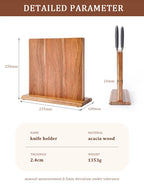 New Acacia Wood Home Kitchen Magnetic Knife Block Holder Rack Magnetic Stands with Strong Enhanced Magnets