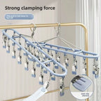 20 Clip Capacity Clothes Drying Rack Unmarked Design Stainless Steel Clothes Hanger Sock Rack Underwear Clips