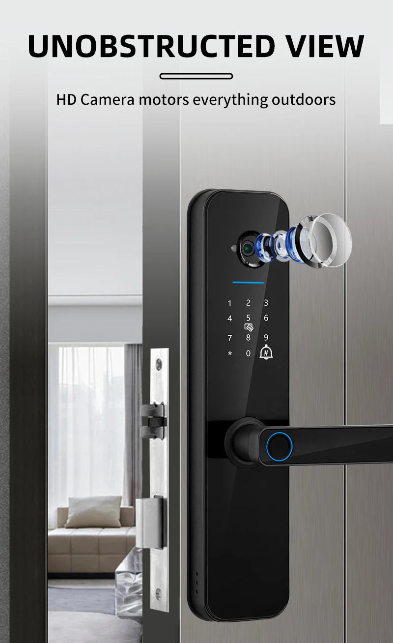 Smart Fingerprint Door Lock with HD Camera & WiFi