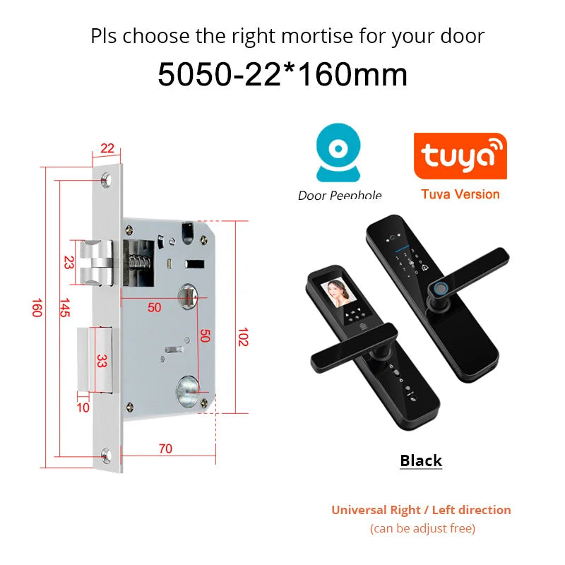 Smart Fingerprint Door Lock with HD Camera & WiFi