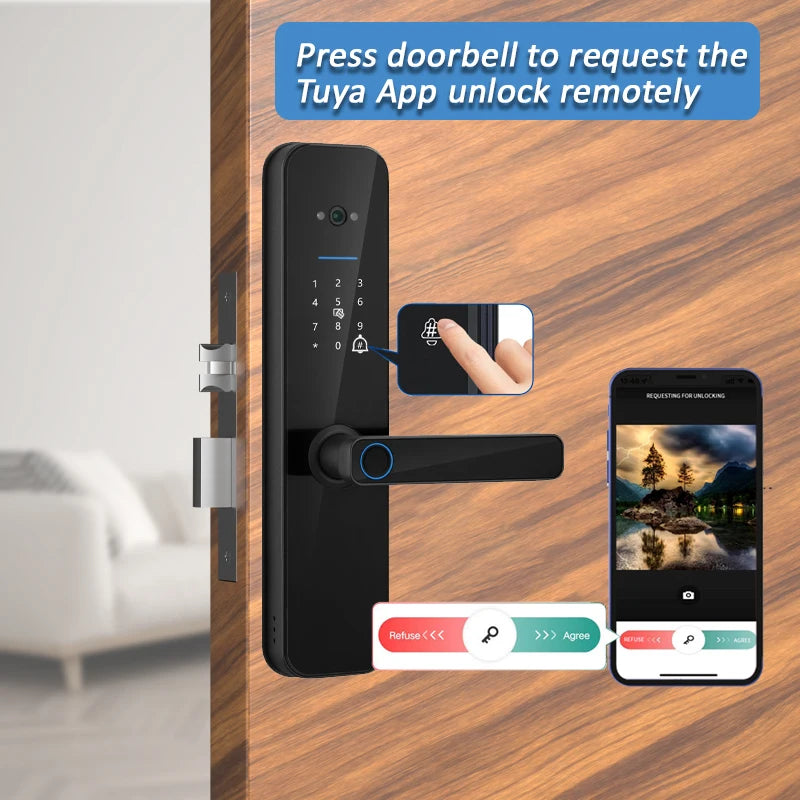 Smart Fingerprint Door Lock with HD Camera & WiFi