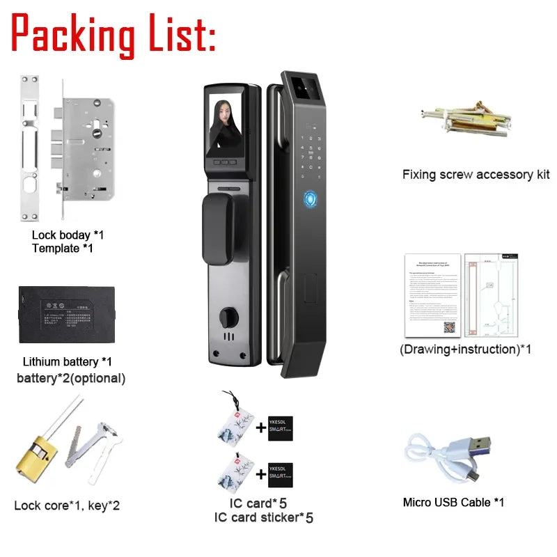YKESDL D14P Smart Door Lock – Face & Fingerprint WiFi