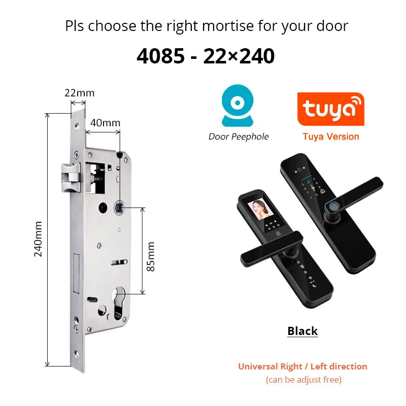 Smart Fingerprint Door Lock with HD Camera & WiFi