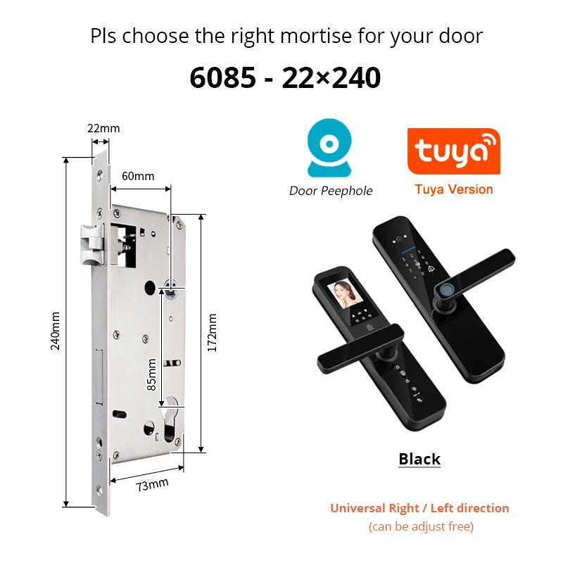 Smart Fingerprint Door Lock with HD Camera & WiFi
