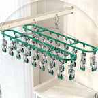 20 Clip Capacity Clothes Drying Rack Unmarked Design Stainless Steel Clothes Hanger Sock Rack Underwear Clips