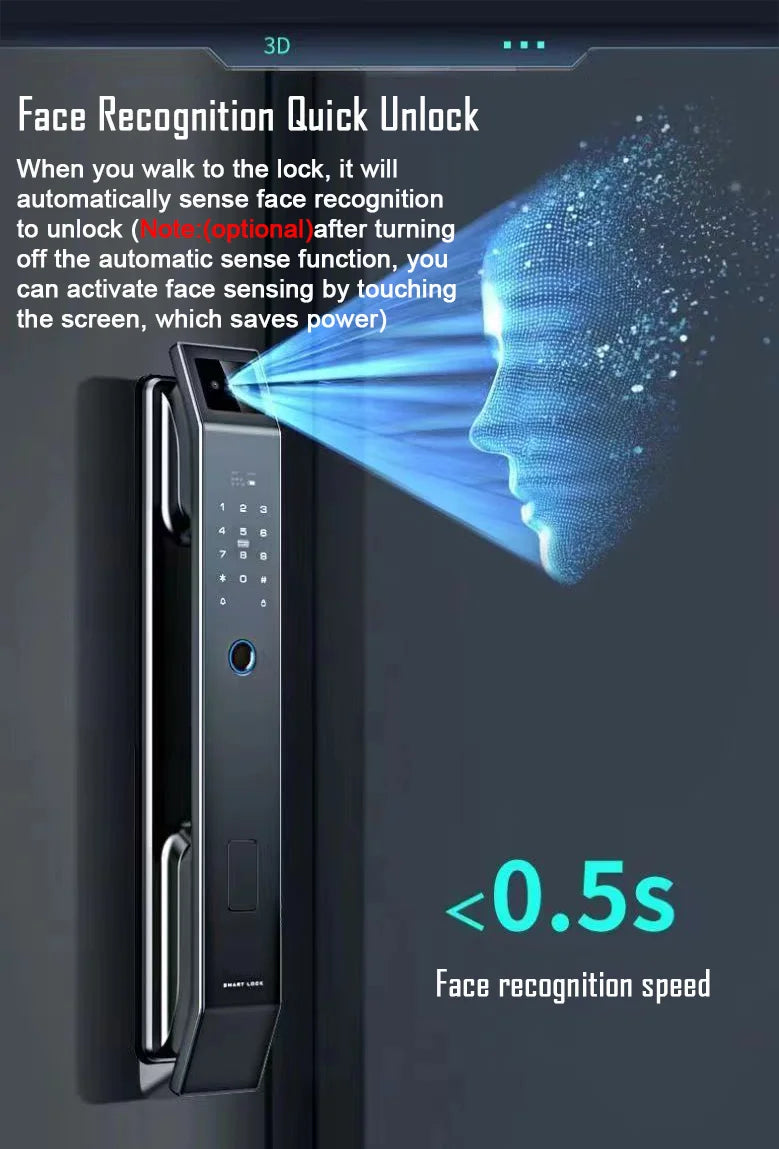 YKESDL D14P Smart Door Lock – Face & Fingerprint WiFi