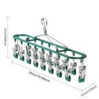20 Clip Capacity Clothes Drying Rack Unmarked Design Stainless Steel Clothes Hanger Sock Rack Underwear Clips
