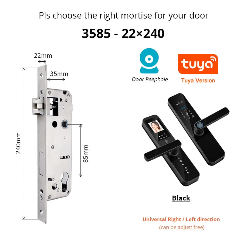 Smart Fingerprint Door Lock with HD Camera & WiFi