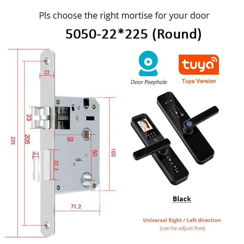 Smart Fingerprint Door Lock with HD Camera & WiFi