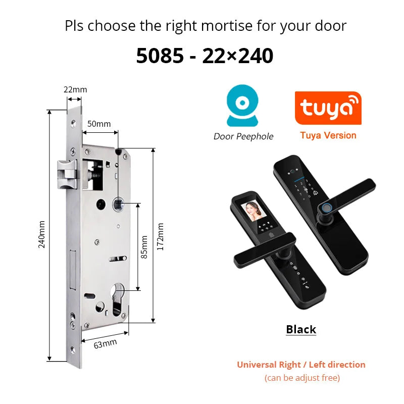 Smart Fingerprint Door Lock with HD Camera & WiFi