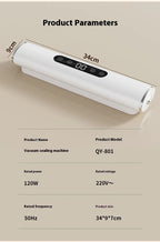 Professional Vacuum Sealer for Food Vacuumor for Products Kitchen Sealing Machine Cuisine Packaging Plastic Bag Sealant