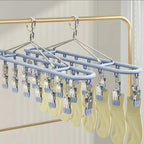 20 Clip Capacity Clothes Drying Rack Unmarked Design Stainless Steel Clothes Hanger Sock Rack Underwear Clips
