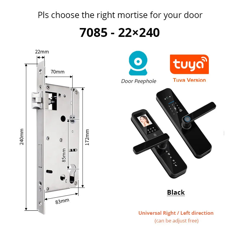 Smart Fingerprint Door Lock with HD Camera & WiFi
