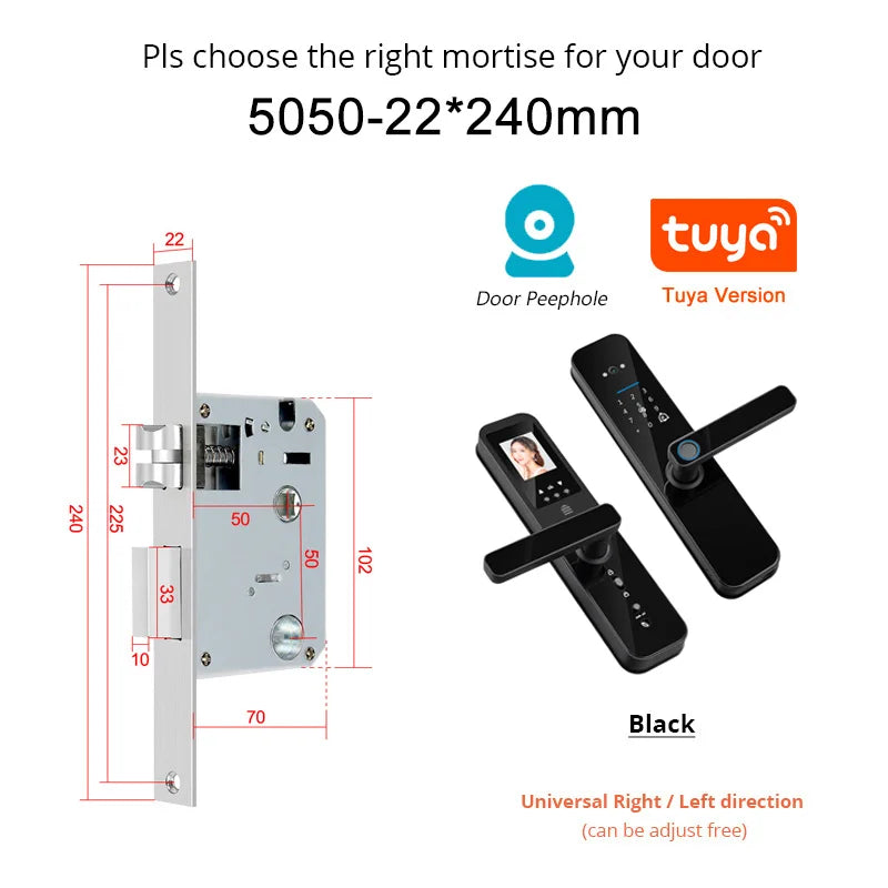 Smart Fingerprint Door Lock with HD Camera & WiFi