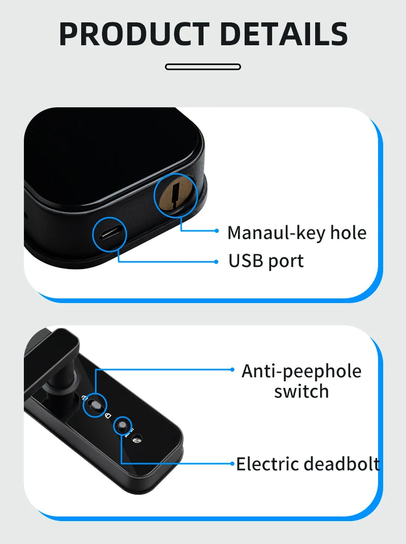 Smart Fingerprint Door Lock with HD Camera & WiFi
