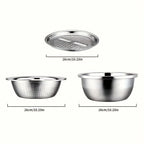 3PCS/1Set Vegetable Slicer, Stainless Steel Slicer, Potato Slicer, Vegetable Washing Basin, Drain Basket, Multifunctional