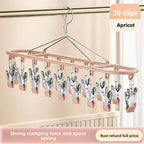 20 Clip Capacity Clothes Drying Rack Unmarked Design Stainless Steel Clothes Hanger Sock Rack Underwear Clips