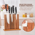 New Acacia Wood Home Kitchen Magnetic Knife Block Holder Rack Magnetic Stands with Strong Enhanced Magnets