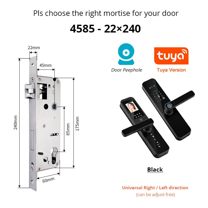 Smart Fingerprint Door Lock with HD Camera & WiFi