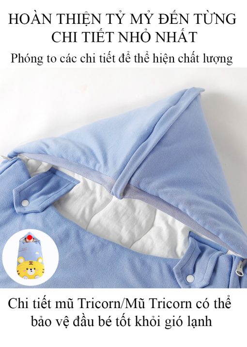 Túi ngủ đa năng cho bé, chăn bông cao cấp giữ ấm cho trẻ em giúp mẹ dễ dàng thay tã - Hình ảnh 13