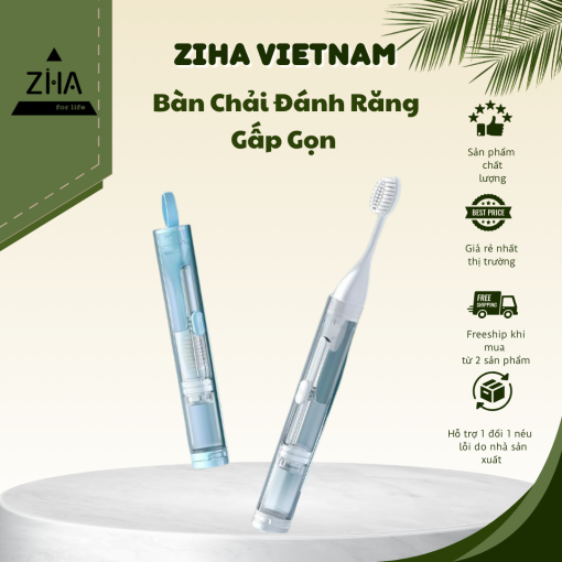 Bộ Bàn Chải Đánh Răng Gấp Gọn Bằng Nhựa Mang Đi Du Lịch Tiện Dụng