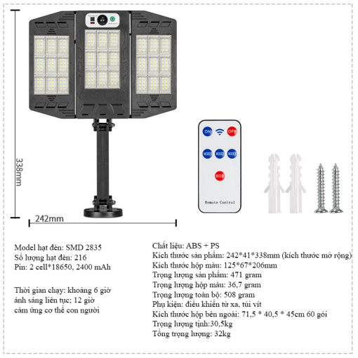 ĐÈN LED TƯỜNG NĂNG LƯỢNG MẶT TRỜI - Hình ảnh 4