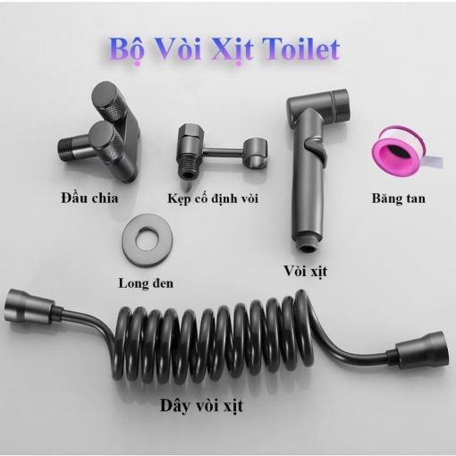 Bộ Vòi Xịt Nhà Vệ Sinh Tăng Áp ZIHA Chia 2 Đường Nước Chất Liệu INOX và Đồng - Hình ảnh 2