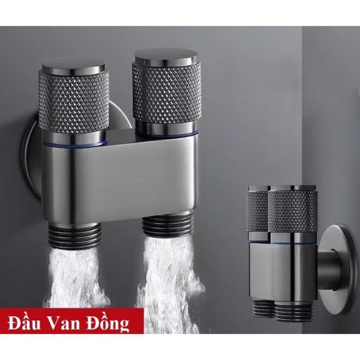 Bộ Vòi Xịt Nhà Vệ Sinh Tăng Áp ZIHA Chia 2 Đường Nước Chất Liệu INOX và Đồng - Hình ảnh 4