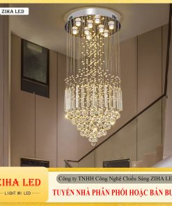 Đèn Thả Thông Tầng, Đèn Thông Tầng Pha Lê K9 - Decor Trang Trí Nội Thất Sang Trọng