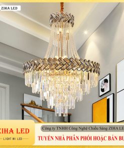 Đèn Thông Tầng Pha Lê, Đèn Thả Thông Tầng Hiện Đại Ziha - Đèn Trang Trí Phòng Khách, Cầu Thang,...