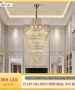 Đèn Thông Tầng Pha Lê, Đèn Thả Thông Tầng Tinh Tế - Dáng Dài Thả, Dây Treo Có Thể Điều Chỉnh
