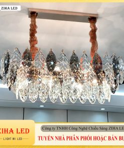 Đèn Thả Trần Lá Pha Lê Sang Trọng - Đèn Trang Trí ZIHA Chất Liệu Hợp Kim Cao Cấp