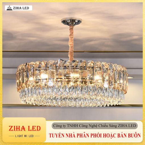 Đèn thả trần, đèn thả pha lê hiện đại, Kích thước 60cm, phù hợp nhiều không gian