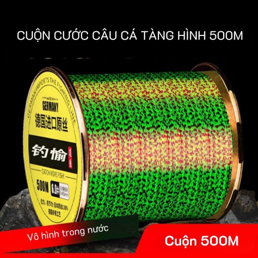 CUỘN CƯỚC CÂU CÁ TÀNG HÌNH CUỘN 500M