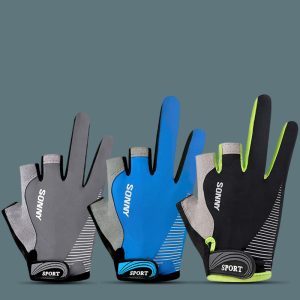 Găng Tay Hở Ngón Chất Liệu Da Lộn