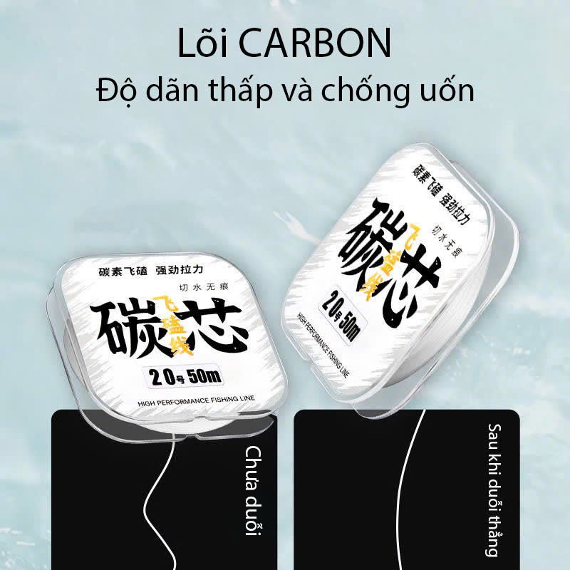 Cuộn 50m Dù Làm Thẻo Lõi Carbon - Ảnh 7