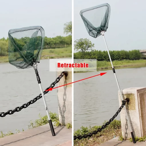Fishing Landing Net Aluminum Alloy Durable Telescoping Extend to 190cm/130cm/55cm Folding Mesh Safe Fish Catching Releasing - Image 26