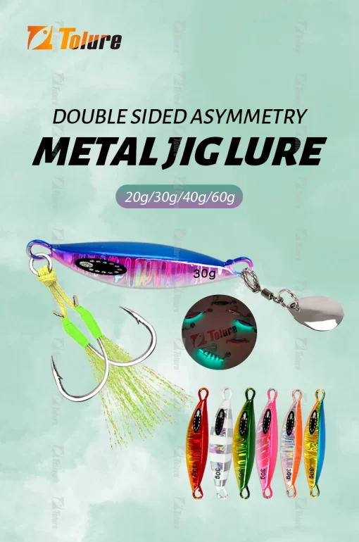 TOLU 2024 Spin Tail Metal Jig Fishing Lure 20g 30g 40g 60g Spinner Shad Metal Vib Casting Shore Jig Bait Copper Blade Spoon Bass - Image 14