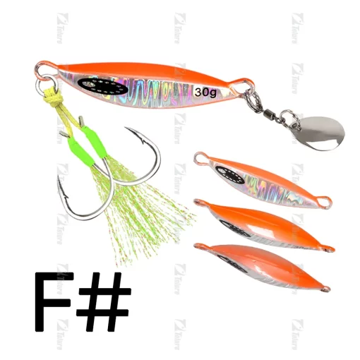 TOLU 2024 Spin Tail Metal Jig Fishing Lure 20g 30g 40g 60g Spinner Shad Metal Vib Casting Shore Jig Bait Copper Blade Spoon Bass - Image 7