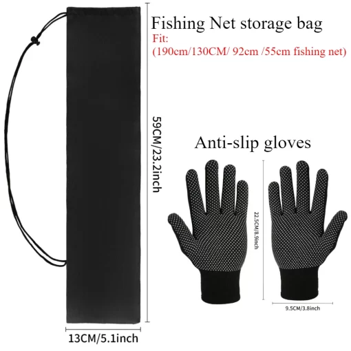 Fishing Landing Net Aluminum Alloy Durable Telescoping Extend to 190cm/130cm/55cm Folding Mesh Safe Fish Catching Releasing - Image 21