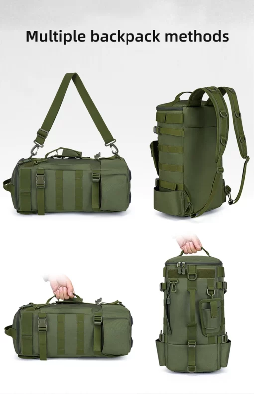 Tactical Fishing Backpack Tackle Bag with Rod Holders Fish Equipment Storage Molle Camping Hiking Outdoor Multifunctional Bag - Image 19