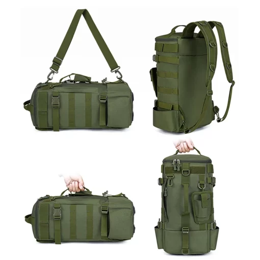 Tactical Fishing Backpack Tackle Bag with Rod Holders Fish Equipment Storage Molle Camping Hiking Outdoor Multifunctional Bag - Image 6