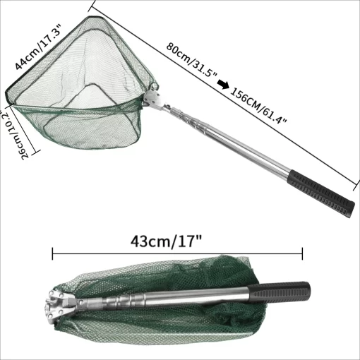 Fishing Landing Net Aluminum Alloy Durable Telescoping Extend to 190cm/130cm/55cm Folding Mesh Safe Fish Catching Releasing - Image 17