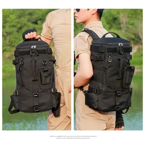 Tactical Fishing Backpack Tackle Bag with Rod Holders Fish Equipment Storage Molle Camping Hiking Outdoor Multifunctional Bag - Image 31