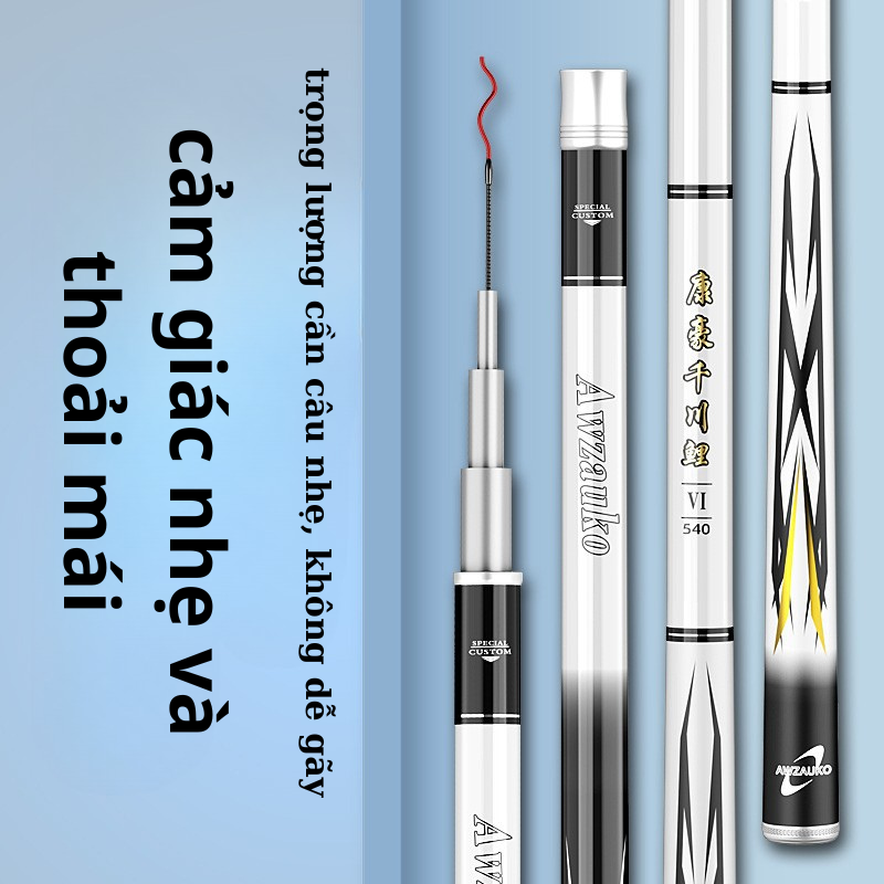 Cần Câu Đài Awzuko Carbon Cao Cấp - Ảnh 3